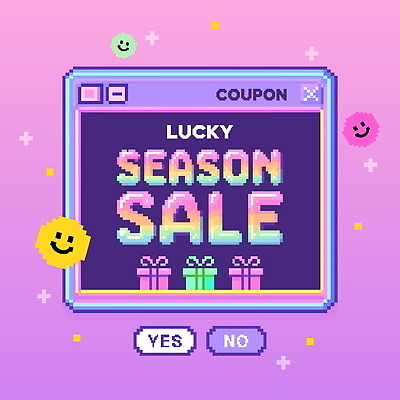 무료이미지 디자인 계절 인터넷 일러스트 이벤트 쇼핑 판매 세일 디지털 거래 행운 소비 구매 고객 알림 쿠폰 아이템 경품 마케팅 프로모션 국내일러스트 AI파일 컨셉 파일형식 벡터