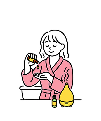 여자 행복 일러스트 자연 휴식 건강 일상 마사지 석유 편안함 피부관리 힐링 향기 아로마 아로마테라피 디퓨저 스트레스해소 자기관리 홈케어 국내일러스트 AI파일 감정 컨셉 관리 사람 라이프 뷰티 감각 생태계 냄새 테라피 파일형식 벡터