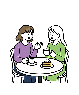 무료이미지 커피 음료 일러스트 탁자 휴식 디저트 대화 웃음 취미 친구 케이크 카페 빵집 모임 만남 편안함 즐거움 소통 오후 국내일러스트 AI파일 감정 음식 가구 컨셉 관계 표정 말하기 상점 감각 파일형식 벡터