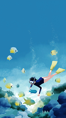 JPG 수영복 바다 일러스트 어류 여름 수영 수중동물 수상스포츠 스노클링 산호초 잠수부 수조 다이빙 국내일러스트 AI일러스트 AI콘텐츠 동물 옷 계절 스포츠 수중식물 전문직 수중스포츠 파일형식