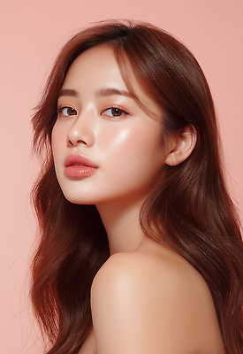 JPG 모델 편집이미지 여자 분홍색 포즈 백그라운드 화장 뷰티 매력적 우아함 피부 뷰티풀 의료성형뷰티 스타일 차분 편집실사 AI포토 AI인물포토 AI콘텐츠 컬러 컨셉 사람 신체부위 CG 파일형식