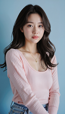 JPG 편집이미지 긴머리 여자 패션 조명 표정 머리카락 우아함 파란배경 부드러움 뷰티풀 스타일링 의료성형뷰티 강조 편집실사 AI포토 AI인물포토 AI콘텐츠 헤어스타일 백그라운드 컨셉 사람 파란색 머리 감각 CG 파일형식