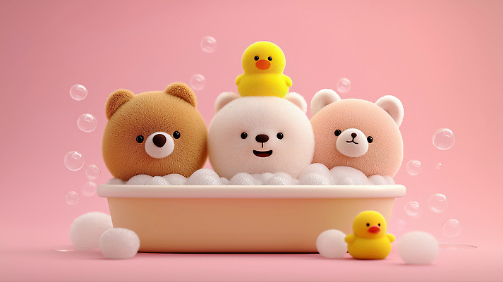 JPG 편집이미지 캐릭터 컬러 놀이 욕조 장난감 3D 귀여움 수영 목욕 거품 곰인형 즐거움 아기인형 오리인형 편집3D AI컴퓨터그래픽 AI콘텐츠 감정 인형 컨셉 청결 수상스포츠 디지털합성 파일형식