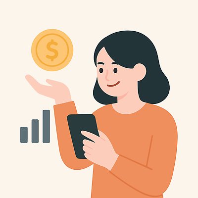 손 여자 일러스트 모바일 그래프 기술 일상 생활 금융 경제 스마트폰 유행 디지털 동전 어플리케이션 분석 확인 투자 수익 국내일러스트 AI파일 컨셉 돈 비즈니스 사람 라이프 신체부위 핸드폰 스마트기기 파일형식 벡터
