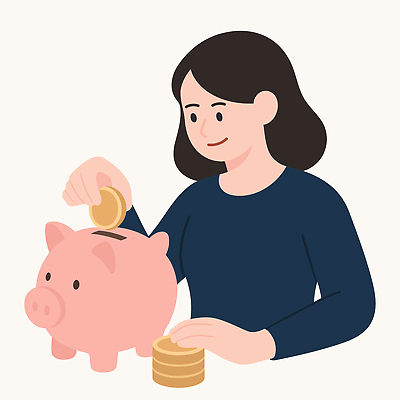 캐릭터 손 여자 돈 일러스트 가정 모션 일상 금융 경제 귀여움 동전 저축 저금통 절약 재산 경제교육 국내일러스트 일러캐릭터 AI파일 교육 컨셉 사람 라이프 신체부위 파일형식 벡터