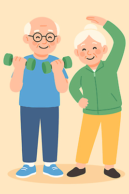 노년 감정 신체 일러스트 모션 실내 건강 웃음 친구 운동 헬스 아령 에너지 균형 즐거움 근력 악력 국내일러스트 AI파일 관계 표정 성인 내부 파일형식 벡터