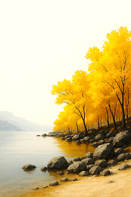 JPG 감정 호수 여유 물결 단풍 일러스트 자연 하늘 휴식 산 풍경 크리스마스트리 평화 가을 바위 신비 조화 뷰티풀 탐방 국내일러스트 AI일러스트 AI콘텐츠 계절 컨셉 잎 크리스마스 돌_바위 생태계 파일형식