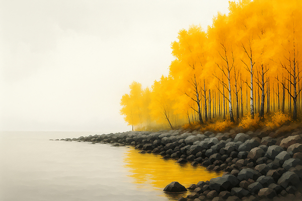 JPG 나무 호수 컬러 일러스트 자연 아침 바람 조명 풍경 반사 평화 가을 시세 차분 국내일러스트 AI일러스트 AI콘텐츠 주간 자연요소 식물 계절 컨셉 날씨 금융 생태계 파일형식