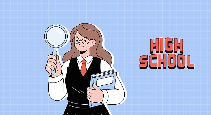 학생 교육 백그라운드 일러스트 교실 모션 청소년 돋보기 고등학교 실험 파란색 친구 학습 청춘 교양 호기심 각도 열정 졸업앨범 국내일러스트 AI파일 감정 컬러 컨셉 학교 관계 사람 앨범 파일형식 벡터