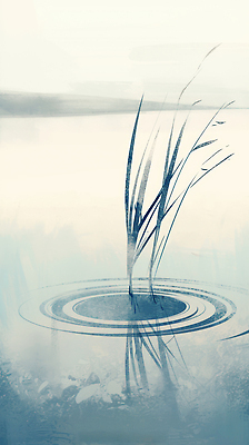 JPG 식물 물결 컬러 일러스트 자연 생명 아침 풍경 물 반사 환경 소리 고요 성장 기운 풀 수면 우아함 조화 뷰티풀 차분 국내일러스트 AI일러스트 AI콘텐츠 주간 자연요소 컨셉 생태계 파일형식