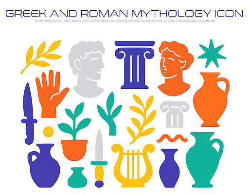 모양 전통 문양 예술 상징 컬러 조각 신발 일러스트 그래픽 조형물 이미지 기하학 그리스로마신화 로마신화 국내일러스트 AI파일 무늬 미술 신화 파일형식 벡터