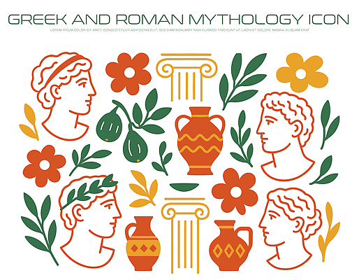 식물 전통 문양 기호 디자인 꽃 문화 예술 상징 컬러 일러스트 아이디어 미술 사람 표현 역사 조화 그리스로마신화 로마신화 뷰티풀 국내일러스트 AI파일 문자 컨셉 문화예술 신화 파일형식 벡터