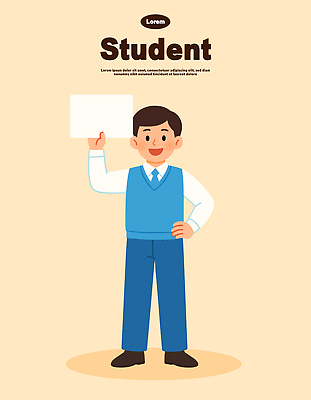 학생 손 디자인 교육 종이 어린이 백그라운드 일러스트 교실 모션 표정 웃음 정장 학습 표현 자신감 발표 국내일러스트 AI파일 옷 감정 학교 사람 신체부위 파일형식 벡터