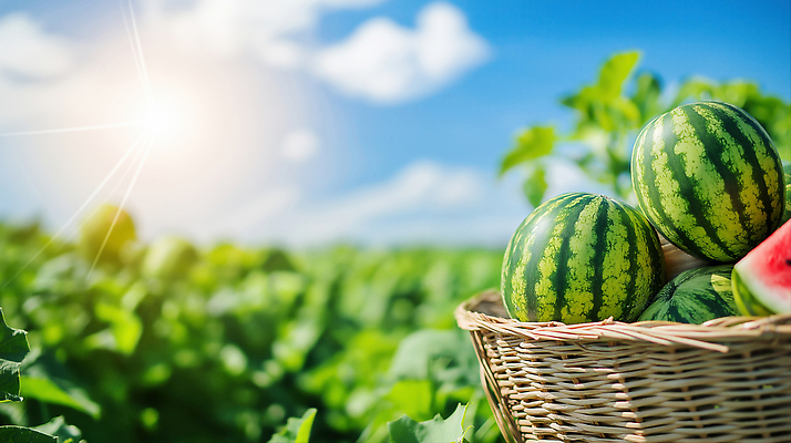 JPG 식물 편집이미지 농업 과일 자연 수박 건강 여름 농작물 햇빛 농장 바구니 수확 신선 농부 편집실사 AI포토 AI콘텐츠 직업 계절 산업 태양 CG 생태계 파일형식