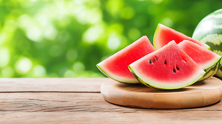 JPG 나무 편집이미지 조각 과일 자연 디저트 수박 도마 초록색 여름 신선 달콤 수분 건강식 과일조각 색감 편집실사 AI포토 AI콘텐츠 식물 계절 음식 컬러 주방용품 맛 CG 생태계 파일형식