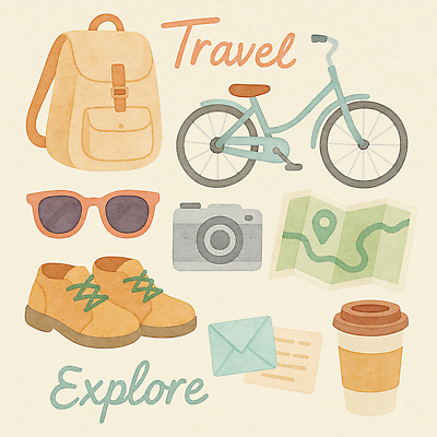 PSD 디자인 문화 여행 신발 지도 일러스트 배낭 모션 자연 레저 야외 선글라스 카메라 자전거 탐험 커피잔 편지 오브젝트 여행준비 국내일러스트 안경 커피 가방 잔 전자제품 바이크 준비 생태계 파일형식