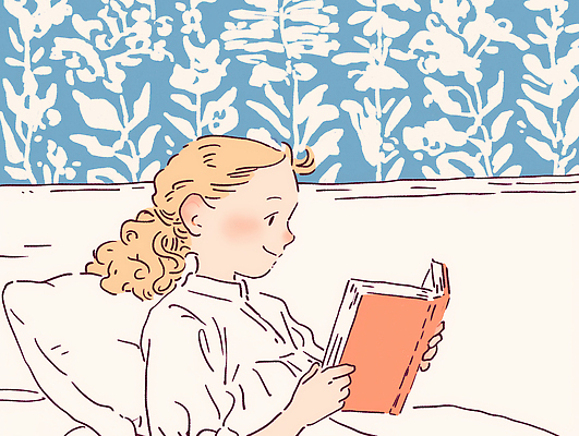 JPG 옷 여자 감정 어린이 꽃무늬 일러스트 가정 벽지 주택 실내 웃음 소녀 책 소파 금발 독서 머리 주황색 편안함 즐거움 국내일러스트 AI일러스트 AI콘텐츠 헤어스타일 꽃 컬러 무늬 의자 표정 사람 내부 건물 신체부위 감각 파일형식