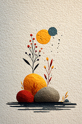 JPG 모양 식물 디자인 예술 컬러 일러스트 자연 수채화 풍경 감상 표현 원형 감각 감성 조화 뷰티풀 창작 국내일러스트 AI일러스트 AI콘텐츠 도형 컨셉 생태계 파일형식