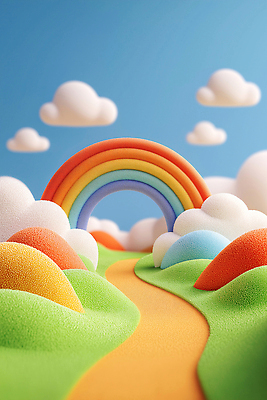 JPG 구름 편집이미지 디자인 컬러 무지개 자연 하늘 풍경 그래픽 평화 언덕 부드러움 조화 뷰티풀 편집3D AI컴퓨터그래픽 자연요소 컨셉 3D 감각 생태계 파일형식 AI콘텐츠