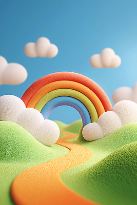 JPG 구름 편집이미지 행복 길 예술 컬러 무지개 상상 자연 하늘 동화 장식 언덕 부드러움 편집3D AI컴퓨터그래픽 자연요소 감정 3D 감각 생태계 파일형식 AI콘텐츠