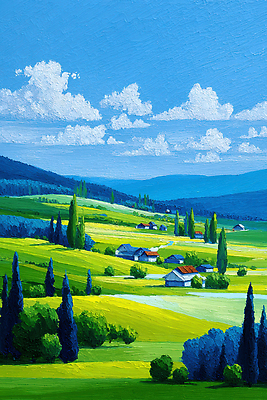 JPG 구름 편집이미지 자연 하늘 주택 풍경 초원 파란색 평화 마을 농촌 시골 언덕 뷰티풀 오후 편집실사 AI일러스트 AI콘텐츠 자연요소 컬러 컨셉 건물 CG 생태계 파일형식