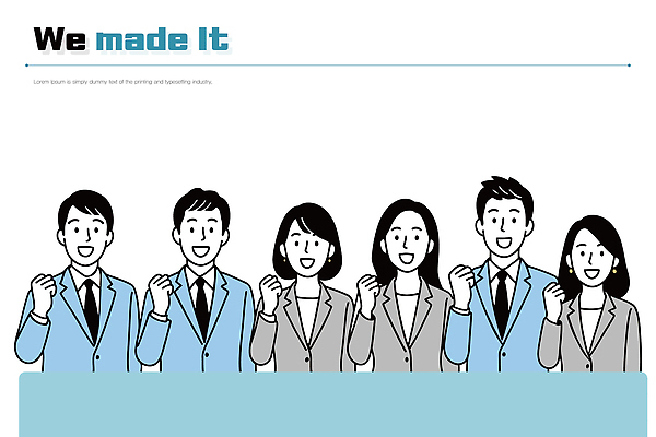 일러스트 비즈니스 성공 협력 직장 웃음 여러명 믿음 기쁨 축하 직장인 그룹 목표 결과 동료 회의실 위치 긍정적 국내일러스트 AI파일 직업 감정 다수 컨셉 회사 관계 표정 사람 파일형식 벡터