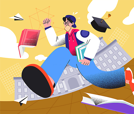 학생 교육 상징 백그라운드 일러스트 학사모 학교 모션 비행기 책 학습 청춘 달리기 꿈 목표 집중 대학교 열정 국내일러스트 AI파일 모자_잡화 감정 컨셉 졸업 항공교통 대중교통 파일형식 벡터