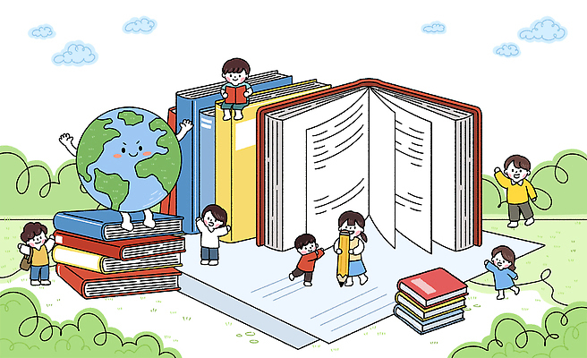 PSD 교육 문화 지구 일러스트 학교 자연 놀이 이야기 책 학습 독서 모형 환경 탐험 즐거움 그림 상상력 창의성 국내일러스트 감정 생태계 파일형식