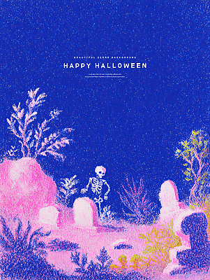 PSD 식물 사계절 기념일 예술 컬러 백그라운드 일러스트 자연 수채화 해골 풍경 장식 할로윈 분위기 신비 장면 연휴 뷰티풀 상상력 생동감 국내일러스트 계절 컨셉 뼈 이벤트 공휴일 생태계 파일형식