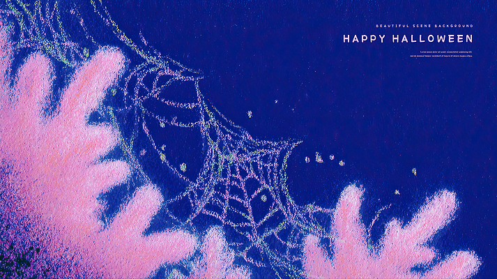 PSD 디자인 예술 분홍색 컬러 백그라운드 패턴 일러스트 장식 파란색 반짝임 축제 할로윈 분위기 거미줄 테마 국내일러스트 컨셉 무늬 모션 파일형식