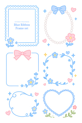 디자인 꽃 패턴 일러스트 장신구 문구용품 프레임 장식 세트 귀여움 빈티지 오브젝트 그림 심플 색감 창의성 테마 국내일러스트 AI파일 식물 컨셉 무늬 파일형식 벡터