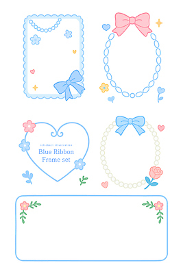 디자인 꽃 리본 예술 컬러 백그라운드 일러스트 프레임 그래픽 장식 편지지 소프트 디지털아트 아기자기 국내일러스트 AI파일 식물 컨셉 편지 파일형식 벡터