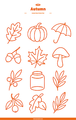 아이콘 디자인 잎 자연 호박 나뭇잎 잔디 버섯 가을 스케치 도토리 색감 2D아이콘 AI파일 식물 계절 채소 미술 견과류 생태계 파일형식 벡터