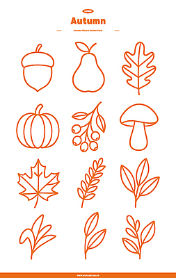 식물 아이콘 디자인 열매 예술 선 잎 과일 자연 호박 그래픽 주황색 버섯 가을 2D아이콘 AI파일 계절 컬러 채소 생태계 파일형식 벡터