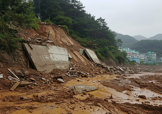 JPG 나무 편집이미지 산 안전 풍경 환경 흙 피해 손상 구조물 자연재해 비석 지역 산사태 편집실사 AI포토 AI콘텐츠 식물 건축 컨셉 CG 재해 파일형식