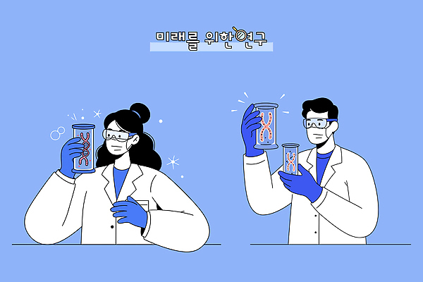 교육 일러스트 의학 미래 기술 실험기구 실험 견본 환경 정보 발전 실험실 DNA 과학자 분석 혁명 개발 생명과학 상호작용 국내일러스트 AI파일 직업 과학 컨셉 생명공학 학자 파일형식 벡터