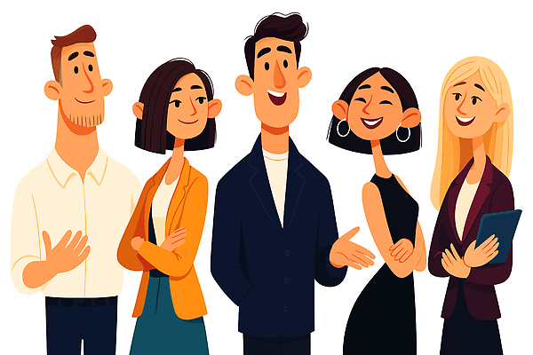 직업 감정 일러스트 비즈니스 회의 협력 직장 표정 사무실 그룹 전문직 묘기 동료 이미지 소통 의사소통 스타일 국내일러스트 AI파일 컨셉 회사 관계 파일형식 벡터