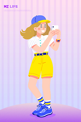 일러스트 스마트폰 청춘 사진촬영 셀프카메라 즐거움 애드벌룬 디지털산업 소셜미디어 국내일러스트 AI파일 감정 산업 컨셉 핸드폰 스마트기기 디지털 촬영 파일형식 벡터