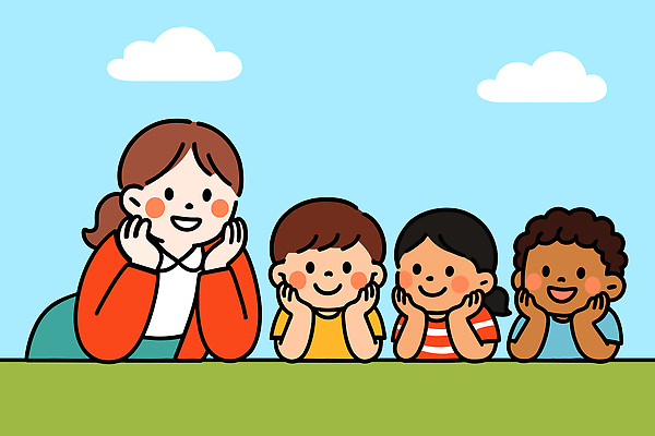 교육 감정 어린이 일러스트 모션 놀이 협력 웃음 친구 학습 교사 유치원 공간 시간 즐거움 발견 소통 창의력 상호작용 국내일러스트 AI파일 직업 컨셉 관계 표정 사람 파일형식 벡터