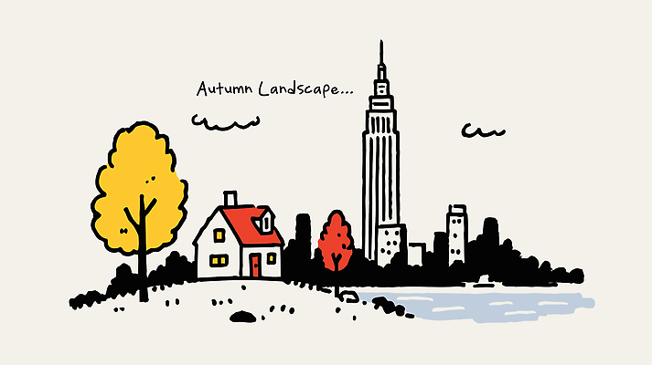 나무 호수 여유 일러스트 자연 하늘 날씨 주택 풍경 빌딩 일상 빨간색 노란색 일몰 감상 가을 도시 조화 뷰티풀 국내일러스트 AI파일 식물 계절 감정 컬러 건물 라이프 노을 생태계 파일형식 벡터