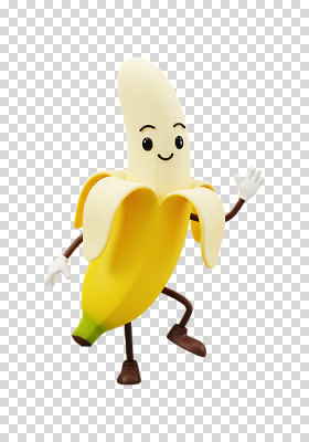 편집이미지 캐릭터 모션 바나나 표정 웃음 친구 노란색 귀여움 춤 인사 즐거움 풍선 PNG 감정 컬러 컨셉 과일 관계 문화예술 예절 파일형식