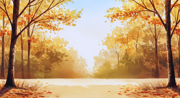 JPG 나무 길 단풍 일러스트 자연 하늘 풍경 여름 소풍 평화 고요 산책 가을 숲 뷰티풀 풍경화 풍요 국내일러스트 AI일러스트 식물 계절 컨셉 잎 휴식 야외활동 그림 생태계 파일형식 AI콘텐츠