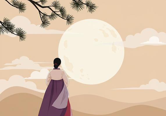 JPG 구름 전통 여자 문화 여유 생각 일러스트 자연 하늘 산 한옥 풍경 평화 고요 감상 보름달 시골 추억 야간 한복 뷰티풀 국내일러스트 AI일러스트 자연요소 한국전통 감정 컨셉 고건축 사람 달 전통의상 생태계 파일형식 AI콘텐츠