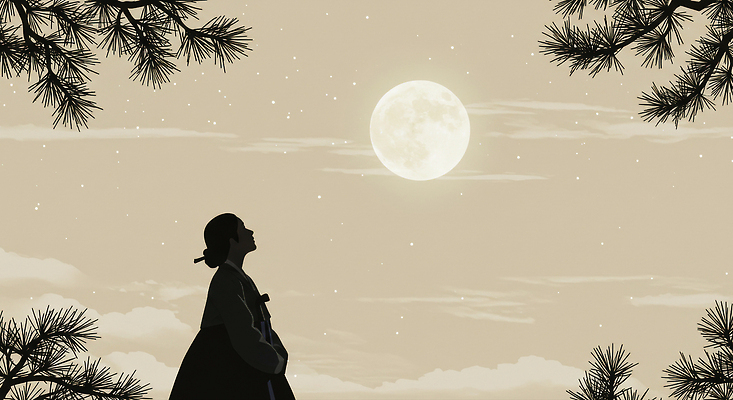 JPG 전통 여자 실루엣 문화 백그라운드 일러스트 자연 하늘 한국 풍경 노을 고요 달 소나무 야간 숲 포근함 한복 달빛 조화 뷰티풀 국내일러스트 AI일러스트 자연요소 나무 한국전통 아시아 촬영기법 사람 감각 전통의상 생태계 파일형식 AI콘텐츠