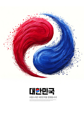 모양 PSD 편집이미지 디자인 문화 상징 컬러 응원 한국 빨간색 파란색 표현 태극기 작품 태극 조화 창의성 창작 이미지편집 문양 아시아 미술 국기 파일형식