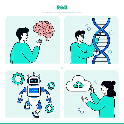 과학 일러스트 미래 협력 설계 아이디어 기술 실험 자료 기계 로봇 원자 과정 소통 혁명 개발 생명과학 창의성 AI_인공지능 국내일러스트 AI파일 컨셉 파일형식 벡터