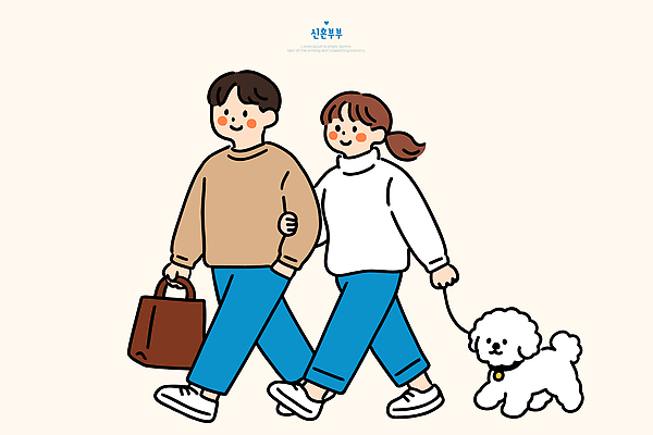 커플 남자 행복 반려견 일러스트 모션 날씨 거리 사랑 일상 친구 평화 산책 도시 강아지 즐거움 동반자 오후 유대감 국내일러스트 AI파일 감정 컨셉 관계 휴식 사람 라이프 반려동물 개 파일형식 벡터