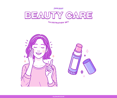 여자 패션 행복 일러스트 건강 관리 선물 미소 화장 뷰티 유행 화장품 표현 상품 피부 스킨케어 기초 뷰티풀 스타일 국내일러스트 AI파일 감정 표정 사람 신체부위 파일형식 벡터