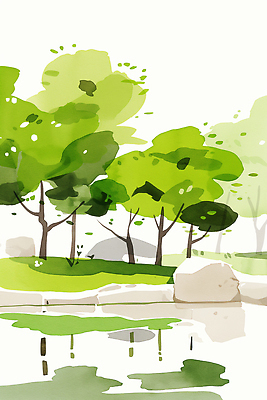 JPG 나무 식물 공원 호수 여유 일러스트 자연 풍경 초록색 물 여름 반사 평화 환경 촬영 고요 산책 조화 뷰티풀 푸른숲 국내일러스트 AI일러스트 자연요소 계절 공공시설 감정 컬러 컨셉 휴식 숲 생태계 파일형식 AI콘텐츠