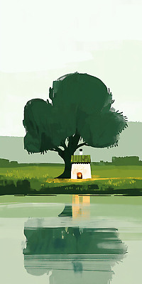 JPG 나무 계절 여유 일러스트 자연 하늘 풍경 초원 햇빛 반사 평화 고요 연못 숲 그리스 조용 뷰티풀 새소리 색감 국내일러스트 AI일러스트 식물 감정 유럽 컨셉 태양 생태계 파일형식 AI콘텐츠